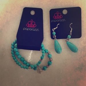 Paparazzi bracelet and earrings set